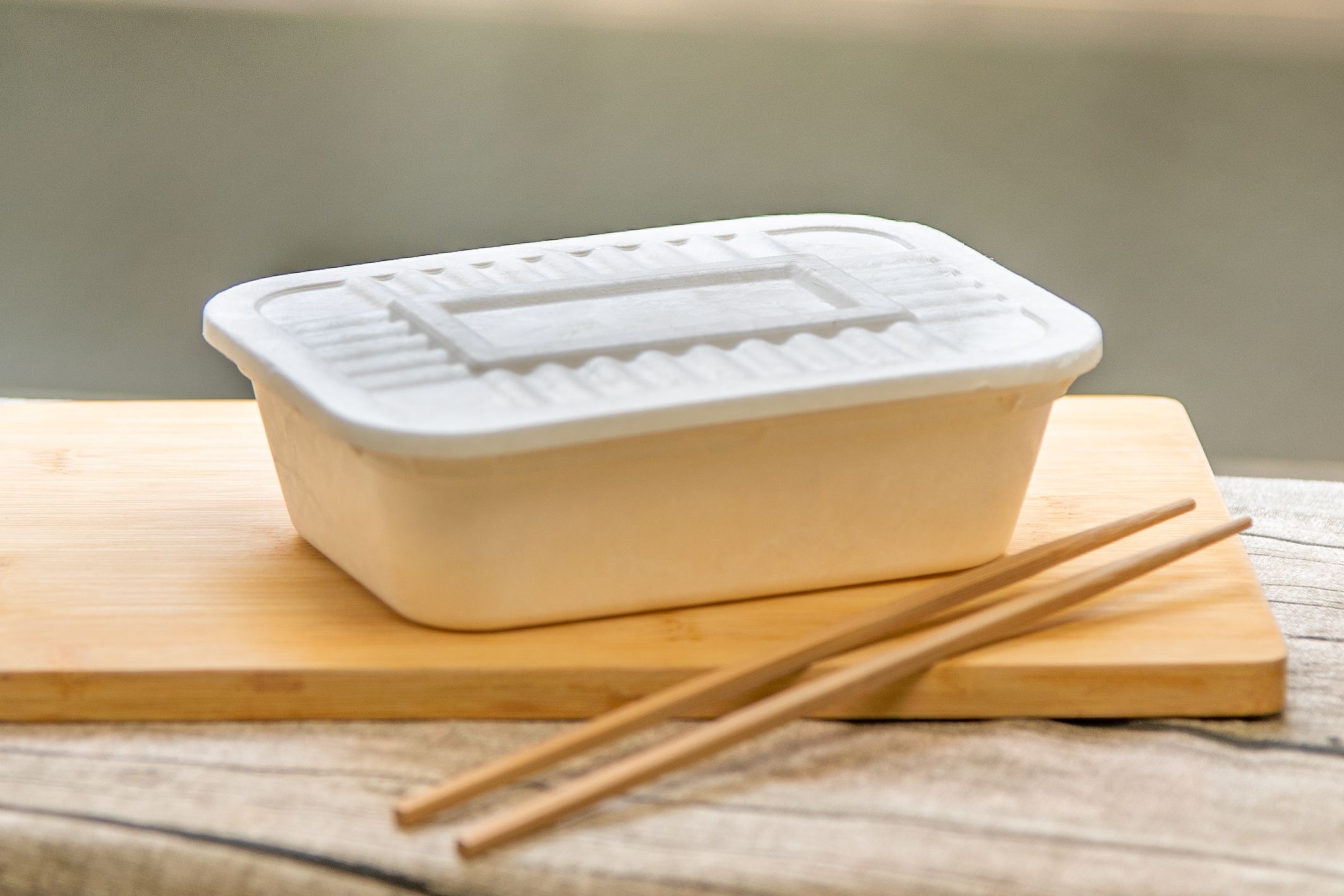 Caja de comida de tapioca biodegradable
